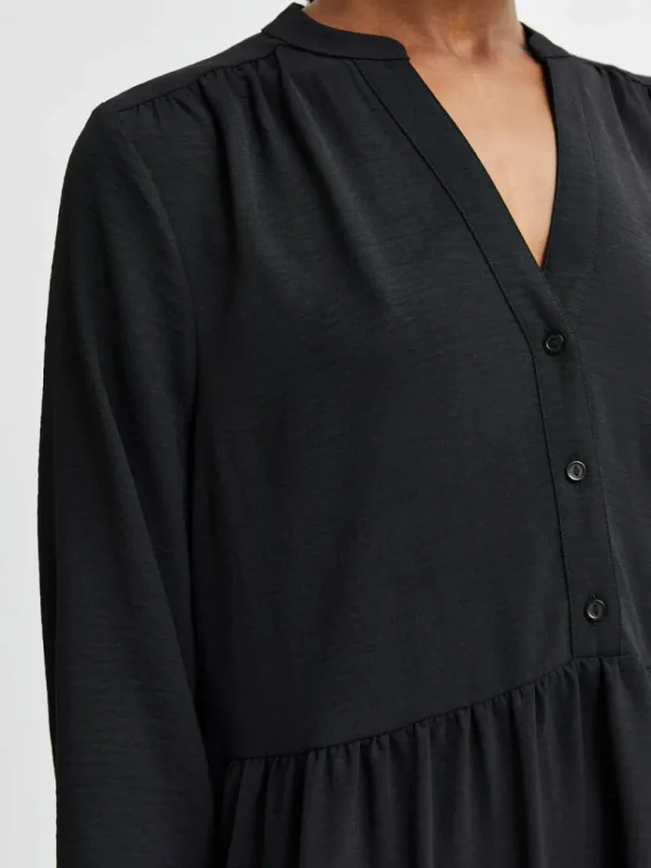 Kjoler>SELECTED TIERED KORT KJOLE Black