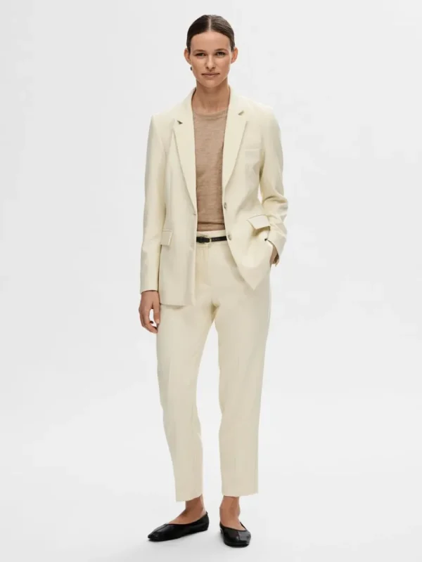 Jakkesæt & Blazers>SELECTED TÆTSIDDENDE ENKELT BREASTED PEAK REVERS BLAZER Beige