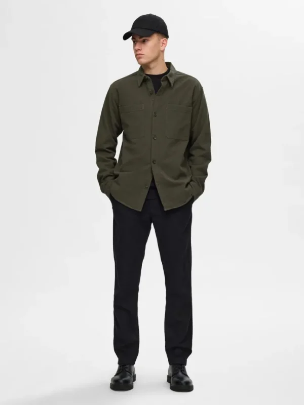 Overtøj | Skjorter>SELECTED TWILL OVERSHIRT Green