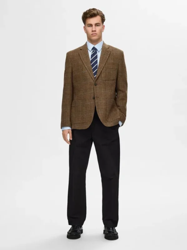 Overtøj | Jakkesæt & Blazers>SELECTED 100% ULD BLAZER Brown