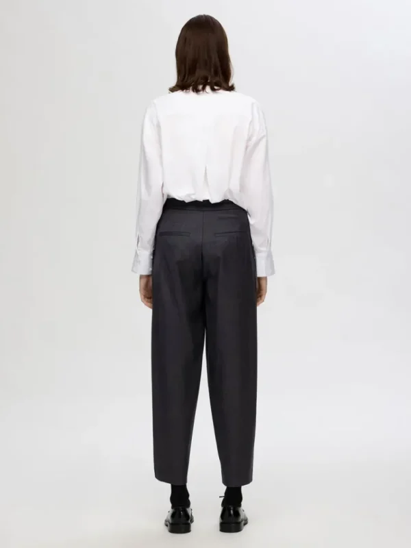Bukser>SELECTED 100% ULD BUKSER MED BARREL-FIT Grey