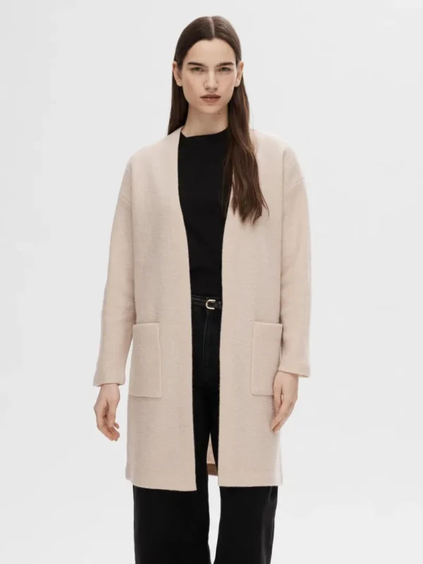 Strik>SELECTED ULD CARDIGAN Beige