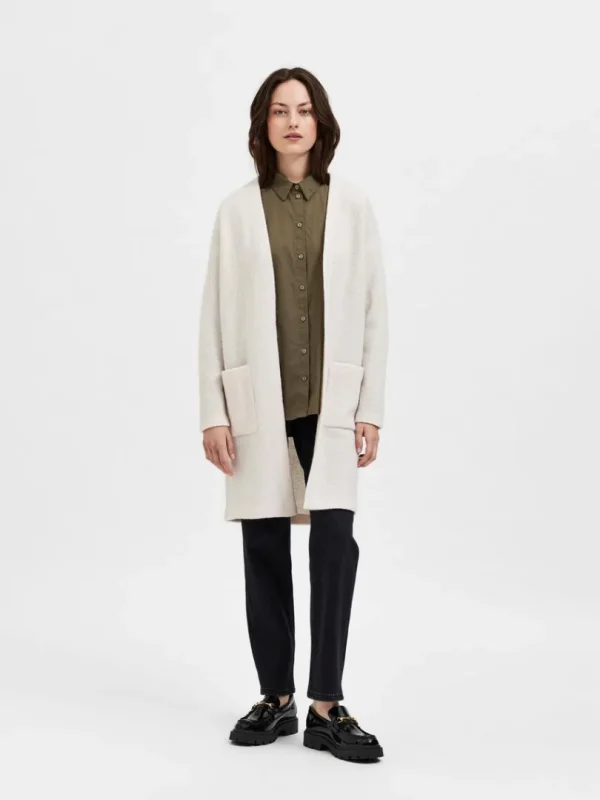Strik>SELECTED ULD CARDIGAN Beige