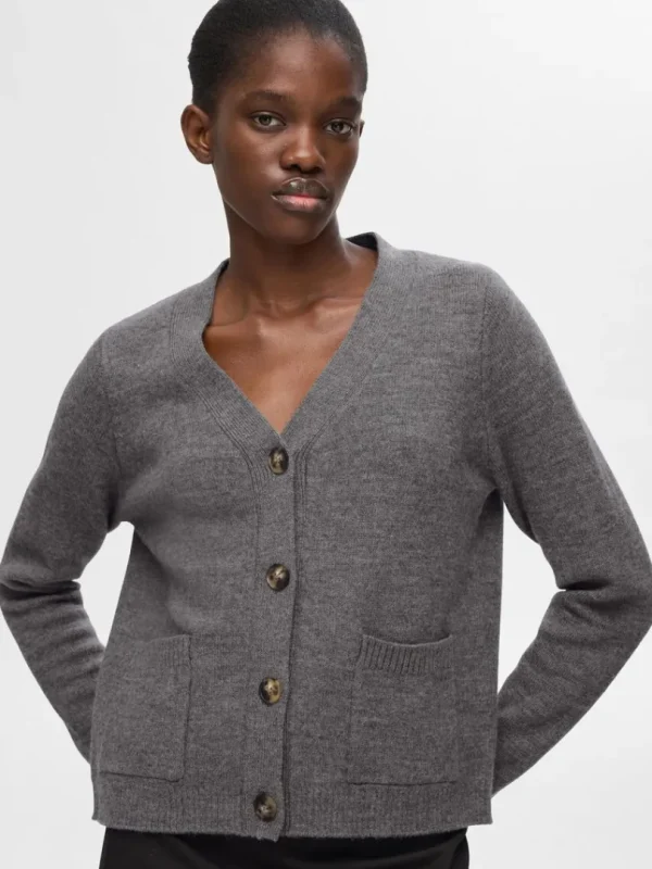 Strik>SELECTED 100% ULD CARDIGAN Grey