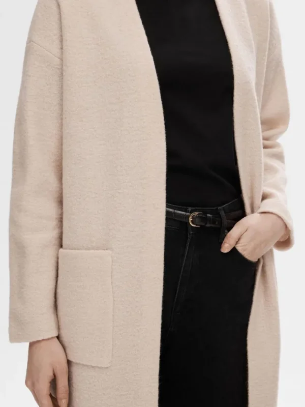 Strik>SELECTED ULD CARDIGAN Beige