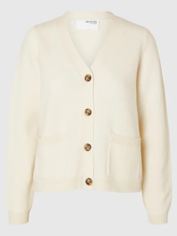 Strik>SELECTED 100% ULD CARDIGAN Beige