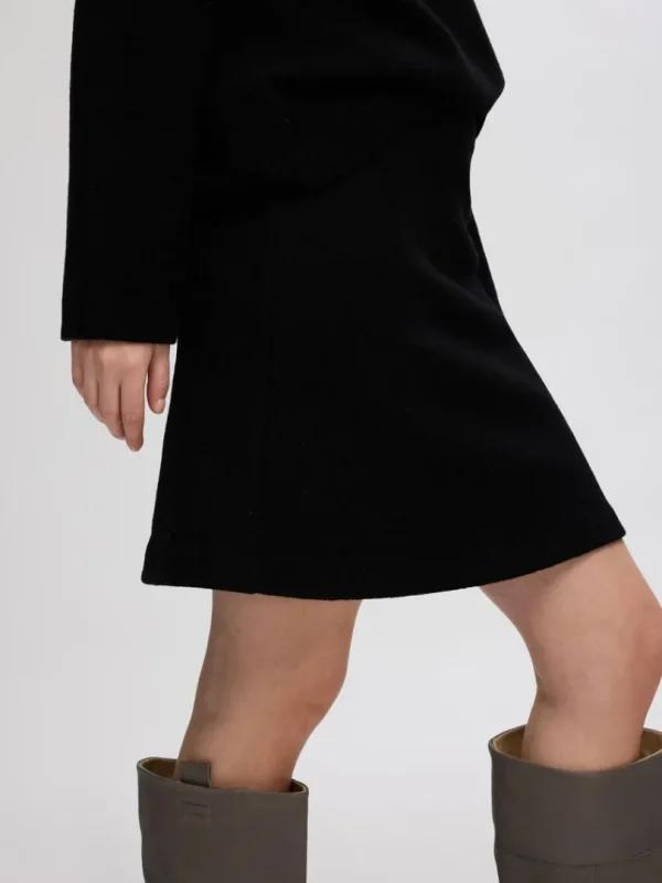 Nederdele>SELECTED 100% ULD MININEDERDEL Black