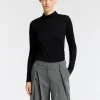 Toppe Og Bluser>SELECTED 100% ULD RULLEKRAVE Black