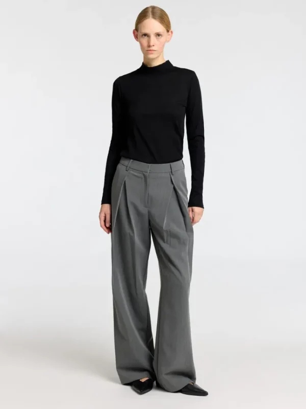 Toppe Og Bluser>SELECTED 100% ULD RULLEKRAVE Black