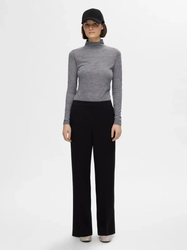 Toppe Og Bluser>SELECTED 100% ULD RULLEKRAVE Grey