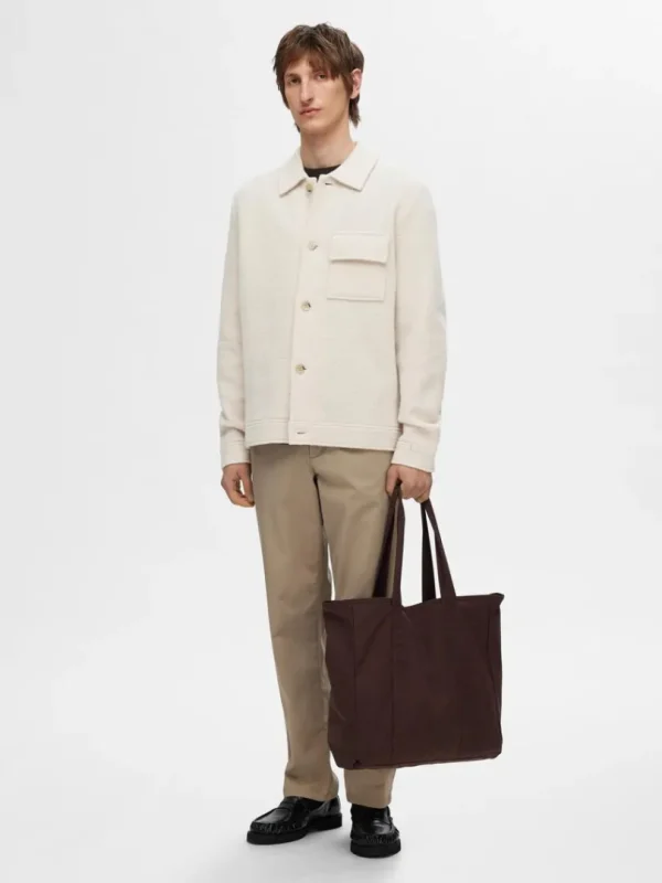 Overtøj | Strik>SELECTED 100% ULD SHACKET Beige