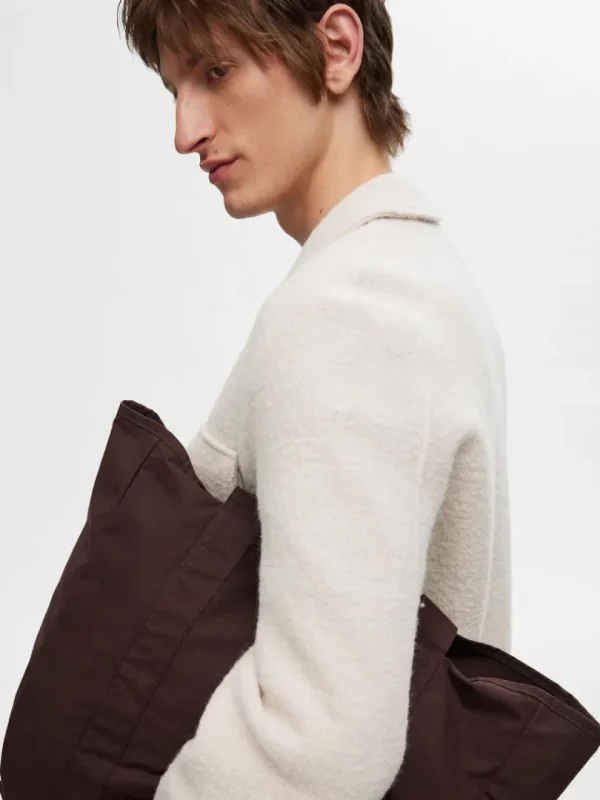 Overtøj | Strik>SELECTED 100% ULD SHACKET Beige