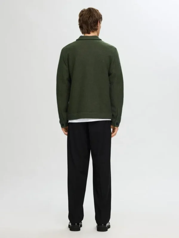 Overtøj | Strik>SELECTED 100% ULD SHACKET Green