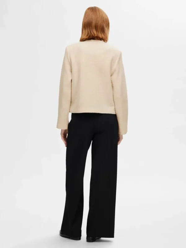 Strik>SELECTED 100% ULD STRIKKET CARDIGAN Beige