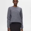 Strik>SELECTED 100% ULD STRIKTRØJE Grey