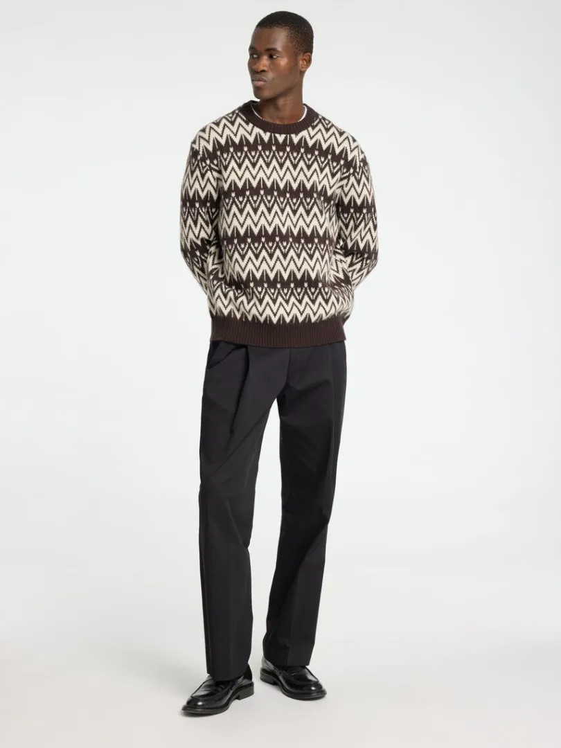 uld_sweater_med_rund_hal_1-1.webp Strik>SELECTED 100% ULD SWEATER MED RUND HALS Brown