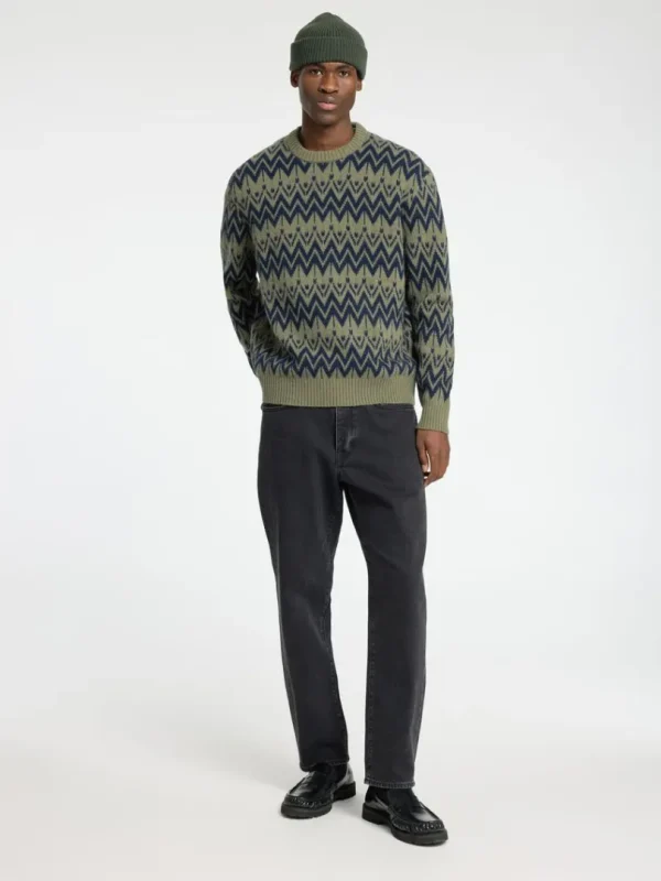 Strik>SELECTED 100% ULD SWEATER MED RUND HALS Green