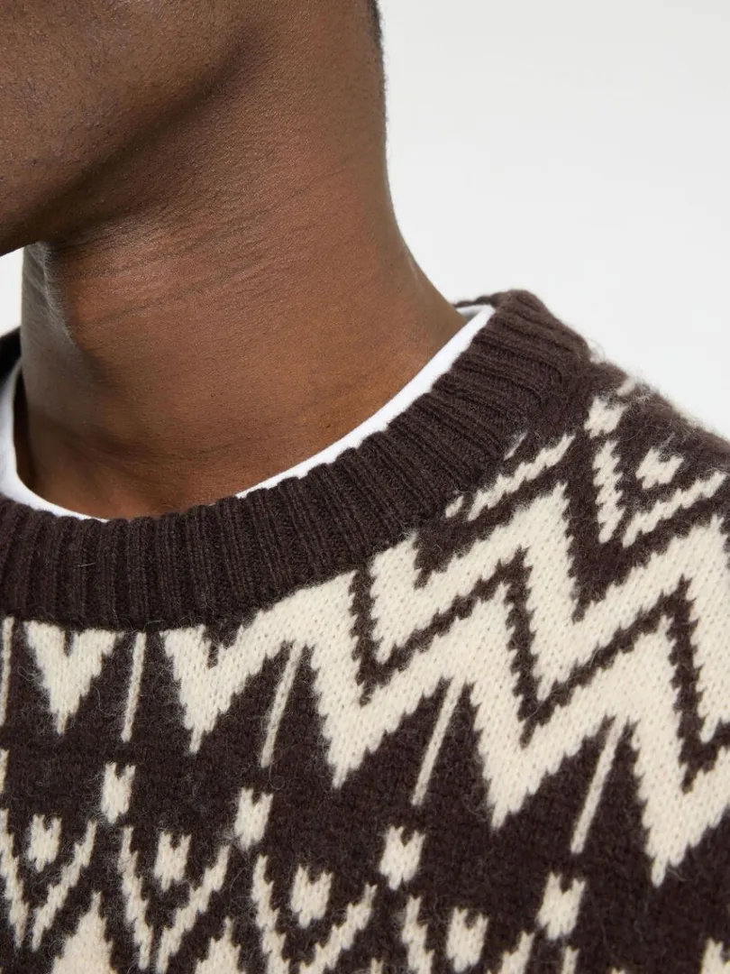 uld_sweater_med_rund_hal_3-1.webp Strik>SELECTED 100% ULD SWEATER MED RUND HALS Brown