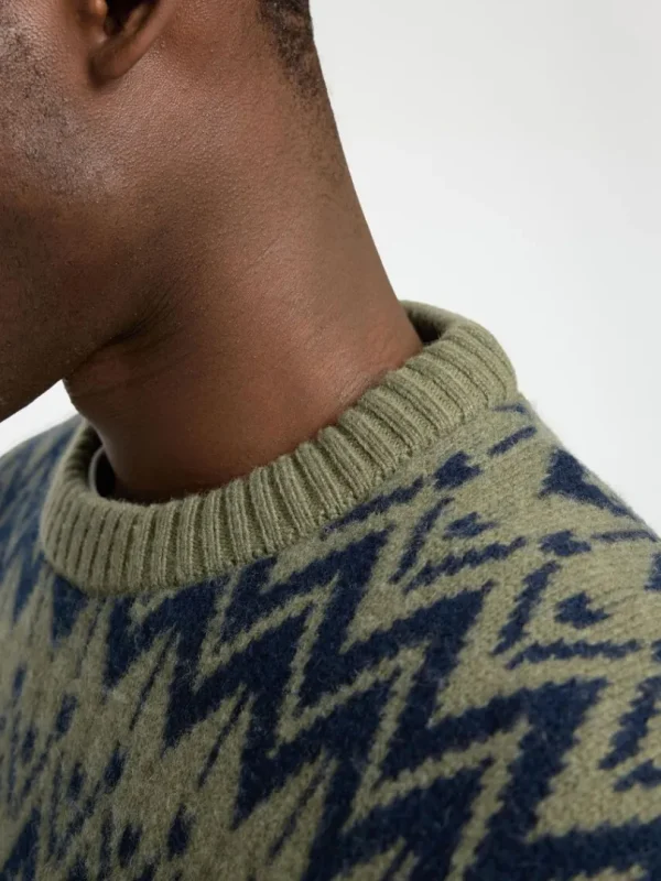 Strik>SELECTED 100% ULD SWEATER MED RUND HALS Green