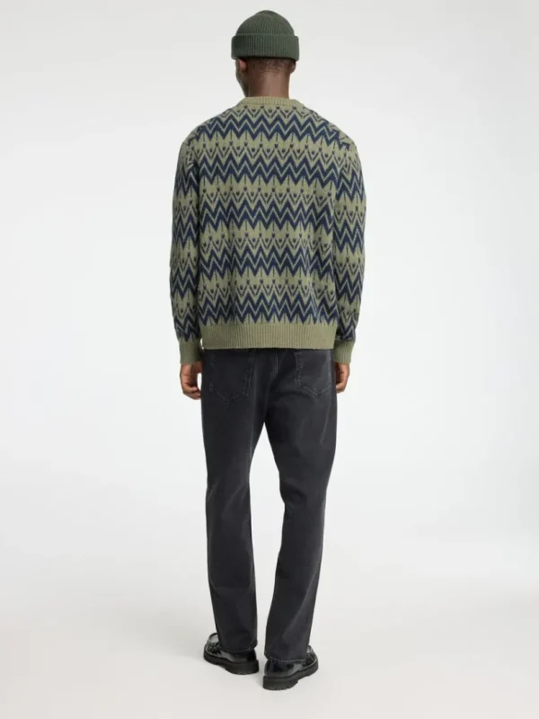 Strik>SELECTED 100% ULD SWEATER MED RUND HALS Green
