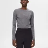 Toppe Og Bluser>SELECTED 100% ULD TOP MED LANGE ÆRMER Grey