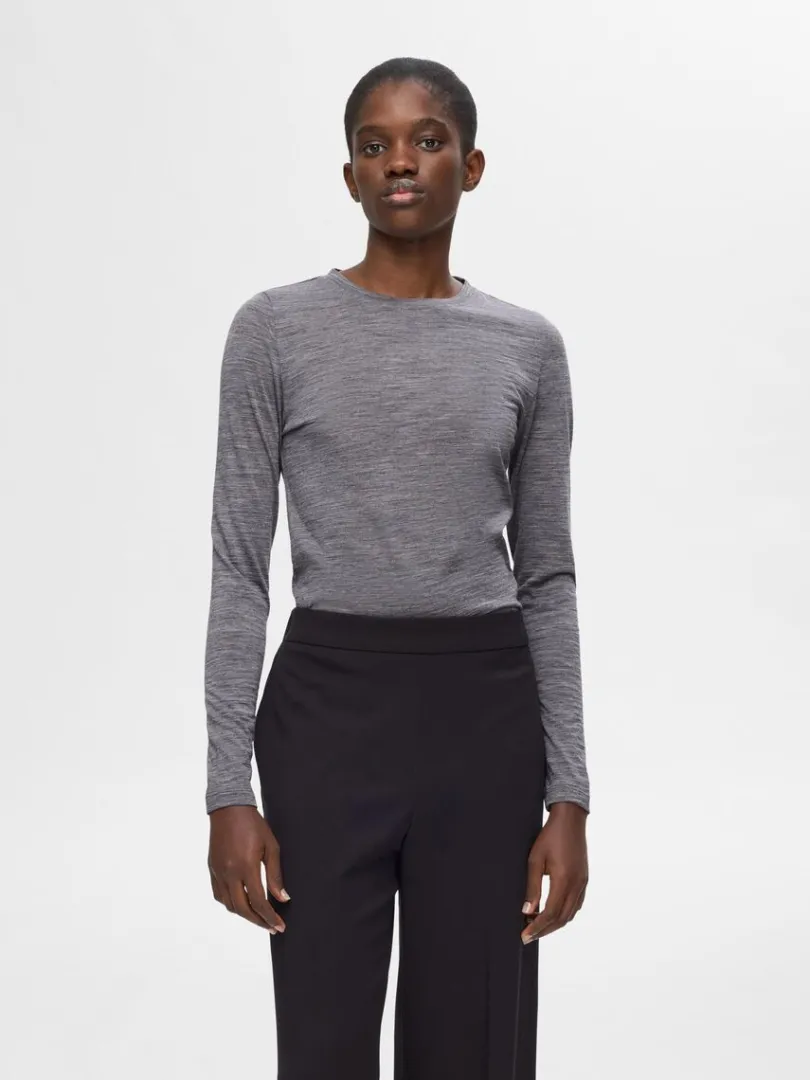 uld_top_med_lange_rmer_0.webp Toppe Og Bluser>SELECTED 100% ULD TOP MED LANGE ÆRMER Grey