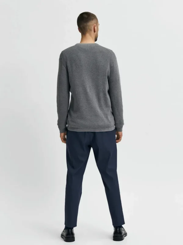 Strik>SELECTED VAFFELSTRIK STRIKTRØJE Grey
