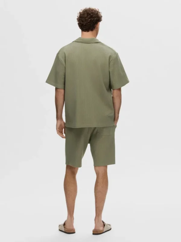 T-shirts>SELECTED VAFLET KORTÆRMET SKJORTE Green