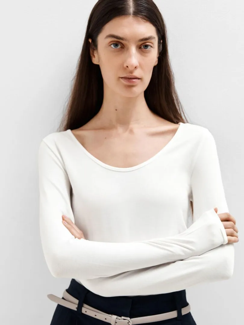 vendbar_langrmet_tshirt_2.webp T-shirts>SELECTED VENDBAR LANGÆRMET T-SHIRT White