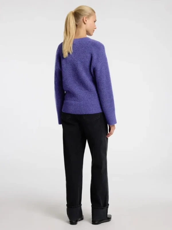 Strik>SELECTED V-HALS STRIKTRØJE Purple