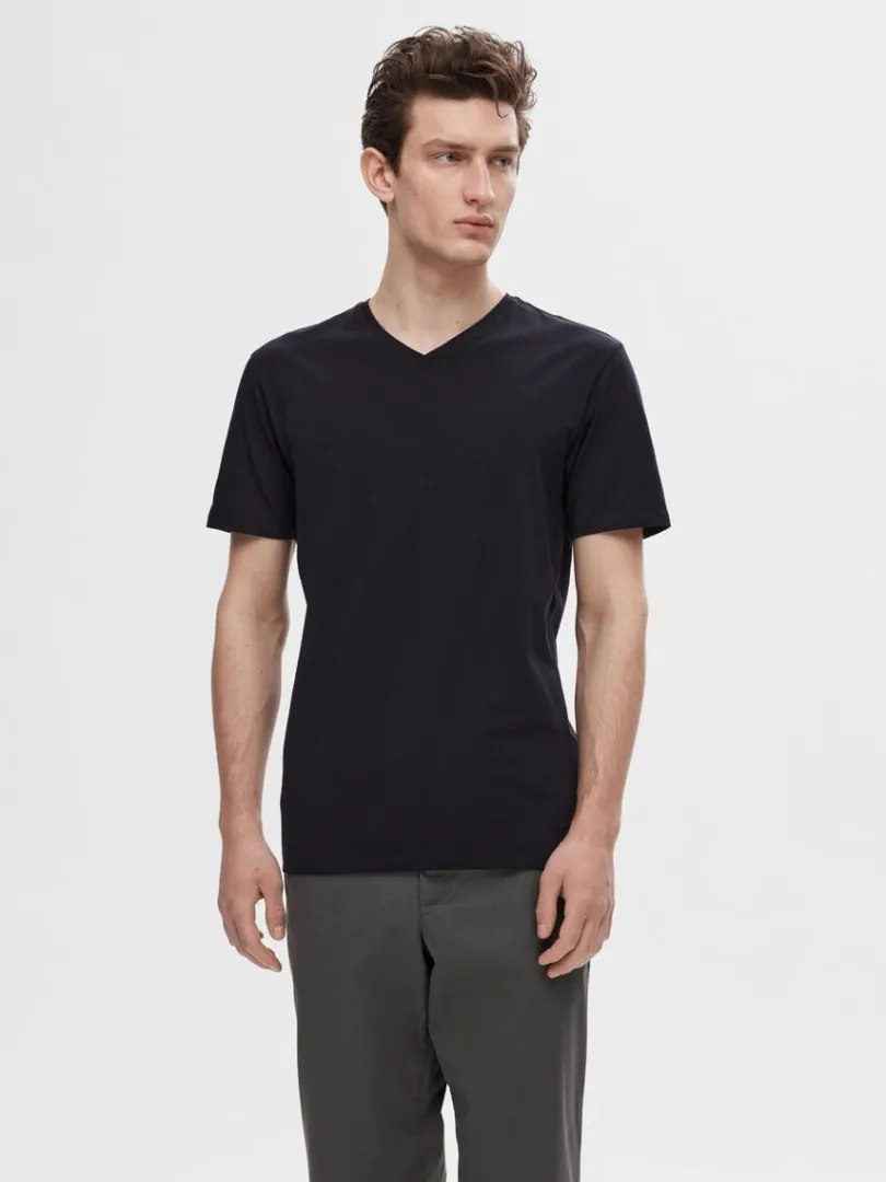vhals_tshirt_0.webp T-shirts>SELECTED V-HALS T-SHIRT Black