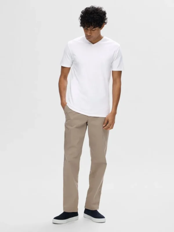 T-shirts>SELECTED V-HALS T-SHIRT White