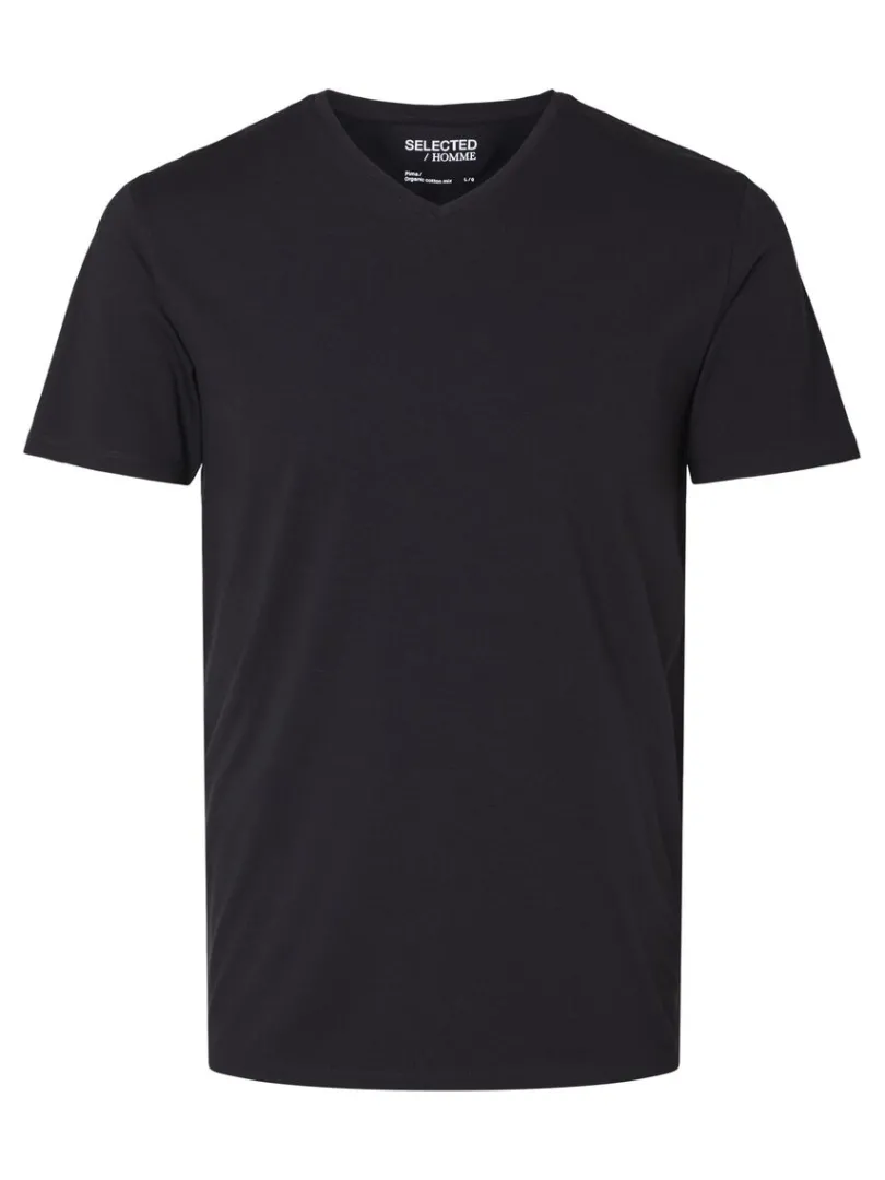 vhals_tshirt_5.webp T-shirts>SELECTED V-HALS T-SHIRT Black