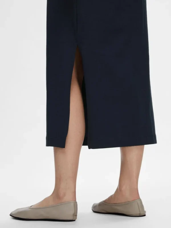 Kjoler>SELECTED V-NECK MIDIKJOLE Blue