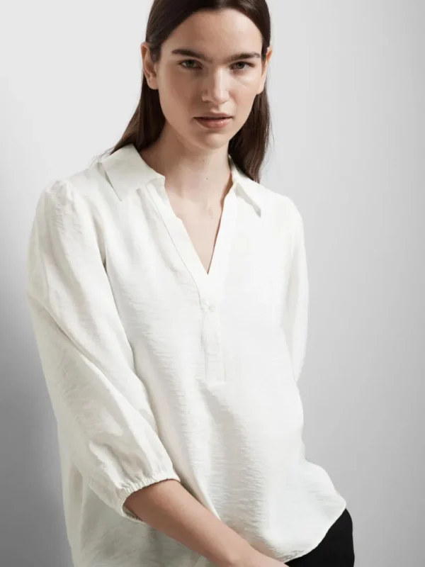 Toppe Og Bluser>SELECTED V-UDSKÆRING BLUSE White
