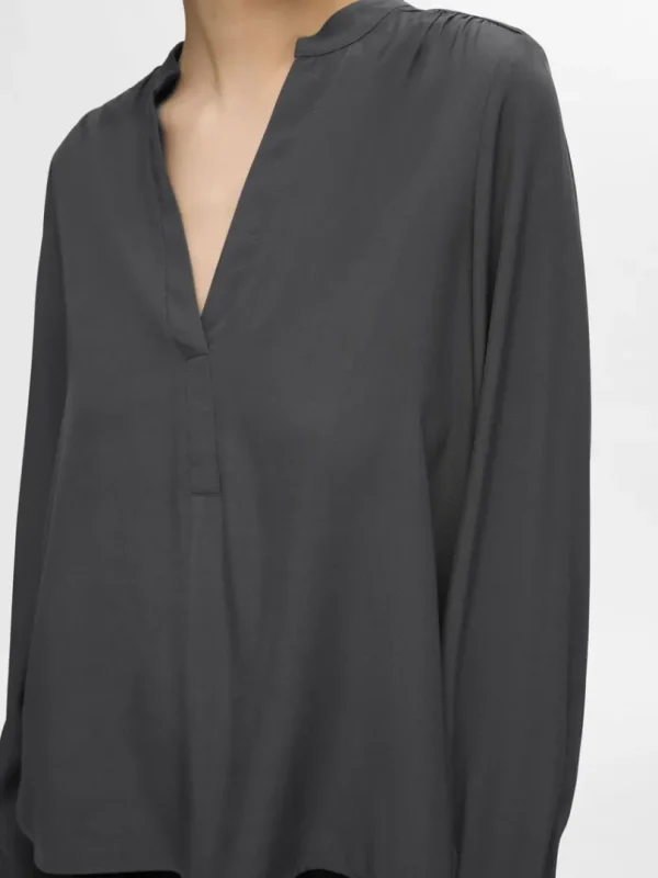 Toppe Og Bluser>SELECTED V-UDSKÆRING BLUSE Grey