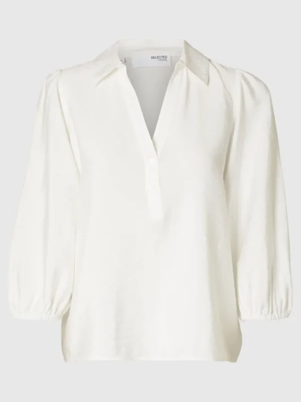 Toppe Og Bluser>SELECTED V-UDSKÆRING BLUSE White