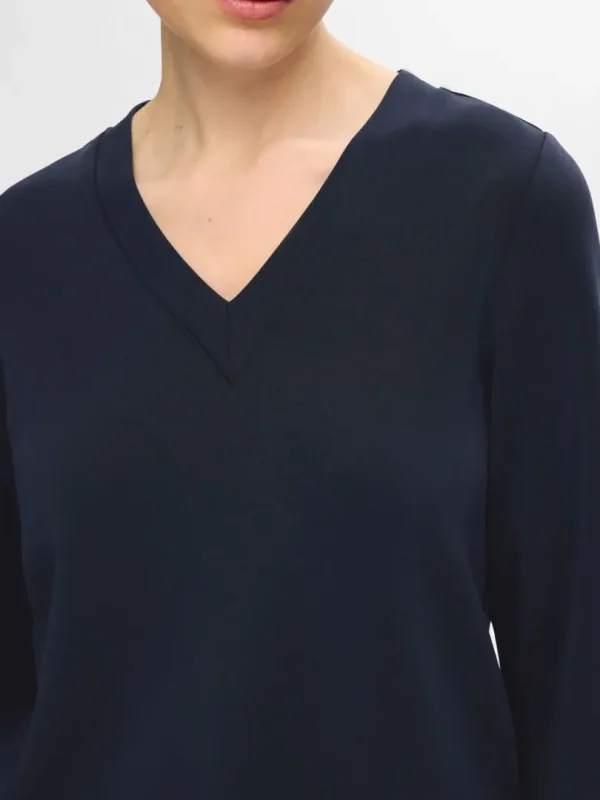 Toppe Og Bluser>SELECTED V-UDSKÆRING PULLOVER Blue