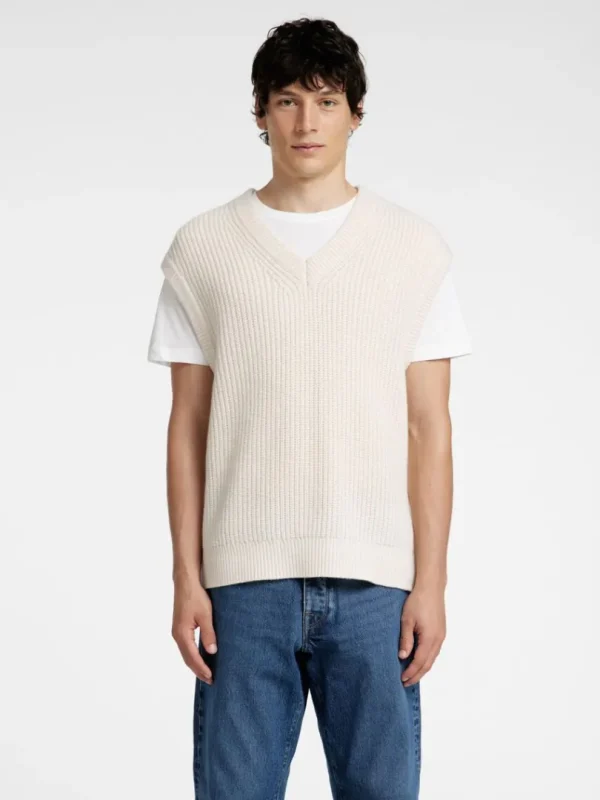 Overtøj>SELECTED V-UDSKÆRING STRIK VEST Beige