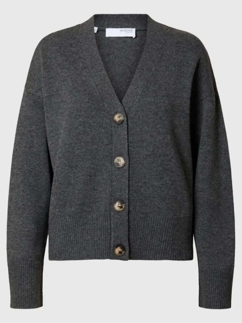vudskring_strikket_cardig_0-1.webp Strik>SELECTED V-UDSKÆRING STRIKKET CARDIGAN Grey