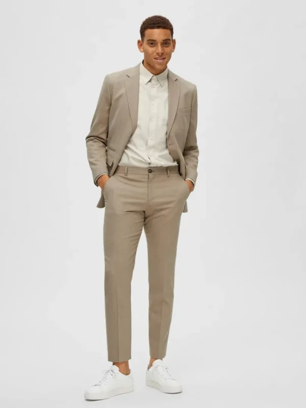 Bukser | Jakkesæt & Blazers>SELECTED VÆVEDE BUKSER Beige