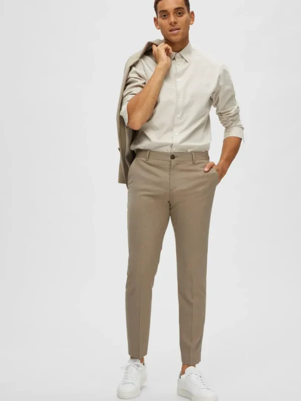 Bukser | Jakkesæt & Blazers>SELECTED VÆVEDE BUKSER Beige