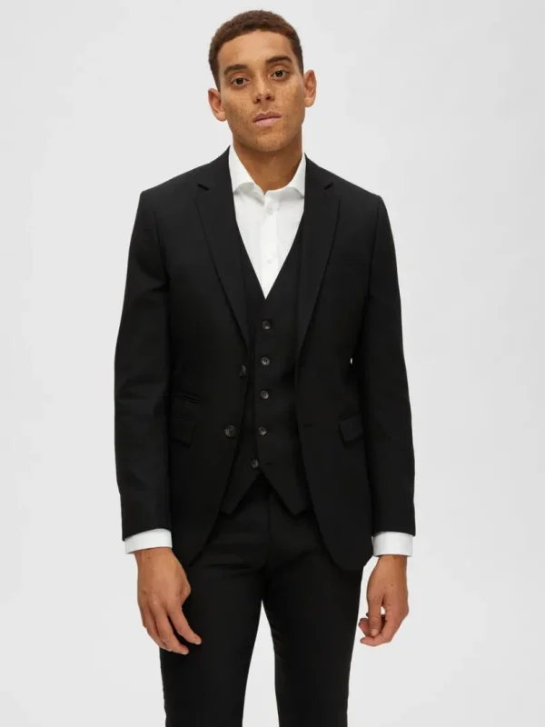 Jakkesæt & Blazers>SELECTED VÆVET BLAZER Black