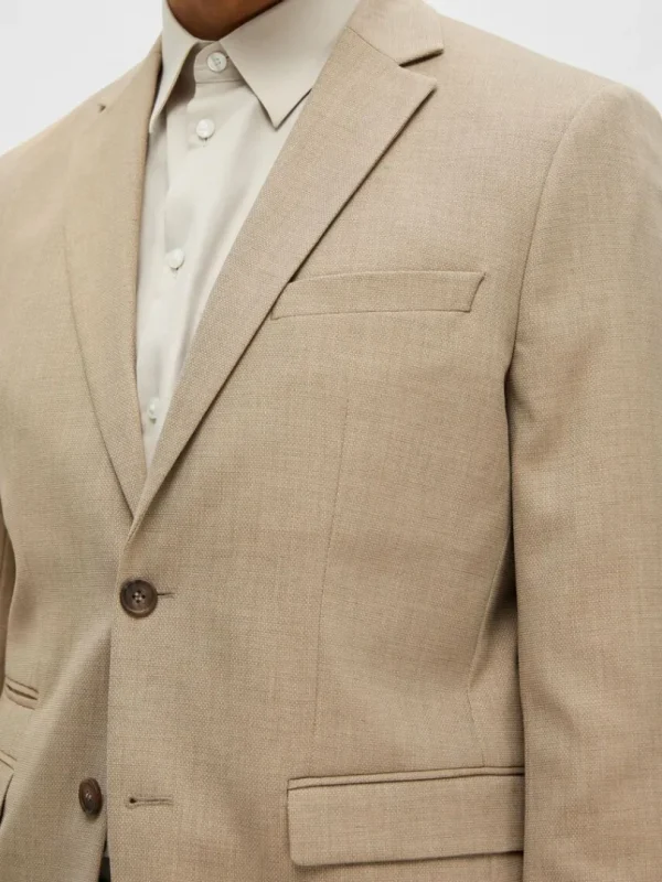 Jakkesæt & Blazers>SELECTED VÆVET BLAZER Beige