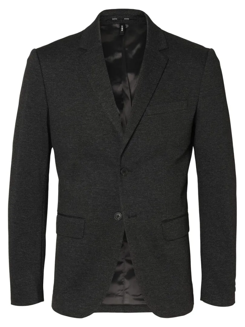 vvet_slim_fit_blazer_4.webp Jakkesæt & Blazers>SELECTED VÆVET SLIM FIT BLAZER Grey