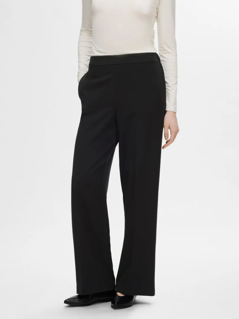 wide_fit_bukser_0-1.webp Bukser | Jakkesæt & Blazers>SELECTED WIDE FIT BUKSER Black