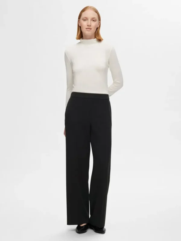 Bukser | Jakkesæt & Blazers>SELECTED WIDE FIT BUKSER Black