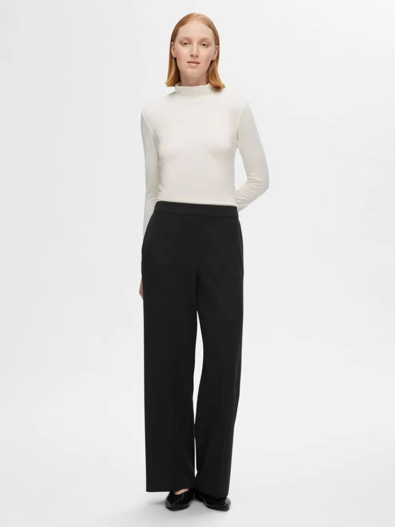 wide_fit_bukser_1-1.webp Bukser | Jakkesæt & Blazers>SELECTED WIDE FIT BUKSER Black