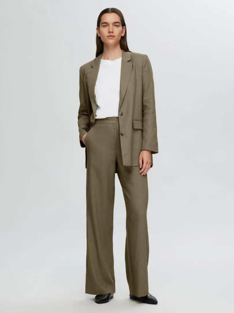 wide_fit_bukser_1.webp Bukser>SELECTED WIDE FIT BUKSER Green