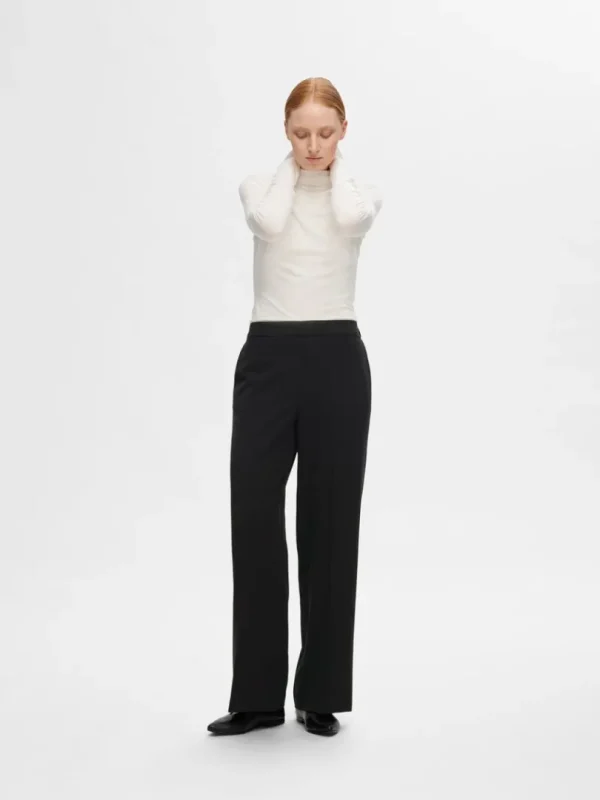 Bukser | Jakkesæt & Blazers>SELECTED WIDE FIT BUKSER Black